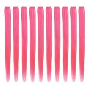 COPY - COPY - Sarla Full Head Party Highlights Clip on in Hair Extensions Pink …